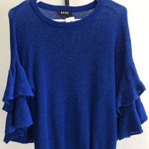 DKNY RUFFLE-SLEEVE SWEATER